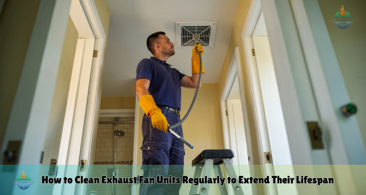 Cleaning an exhaust fan by a professional