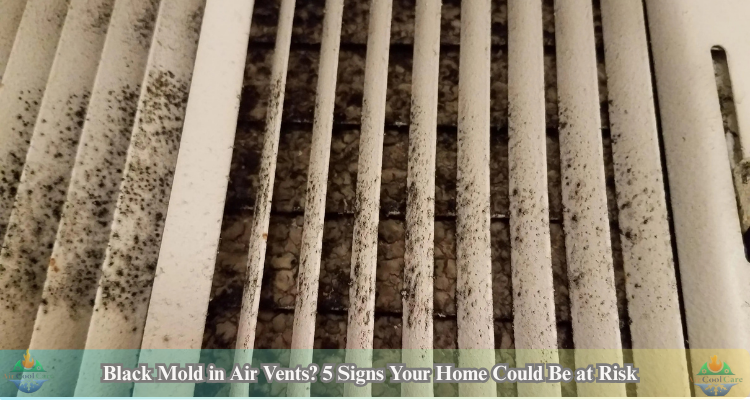 an air duct vent got dirty by black mold