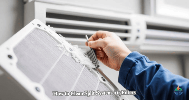 split system air filter washing by a technician in Perth